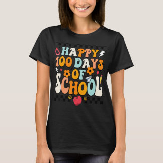 Teacher Kids Retro Groovy 100 Tage Glücklicher 100 T-Shirt