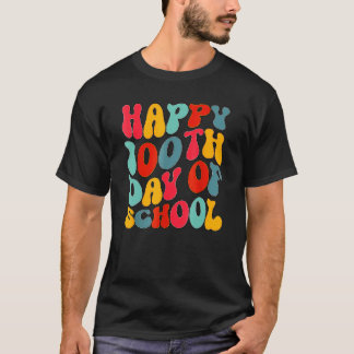 Teacher Kids Retro Groovy 100 Tage Glücklicher 100 T-Shirt
