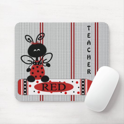 Teacher-Ladybug mit farbiger Maus-Pad Mousepad (Mit Mouse)