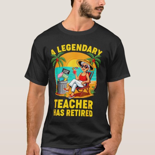 Teacher Legend Has Retired 2025 Happy Retirement P T-Shirt (Vorderseite)