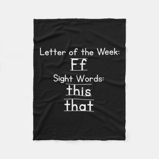 Teacher Letter Of The Week F Sight Words This That Fleecedecke (Vorderseite)