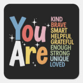 Teacher Life Be Kind Teaching School Students Quadratischer Aufkleber (Vorderseite)