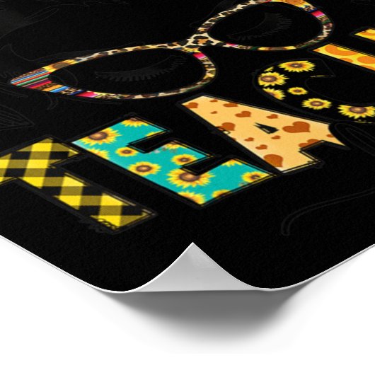 Teacher Life Messy Bun Teacher's Day Poster (Ecke)