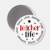 Teacher Life Round Magnet (Vorderseite/Rückseite)