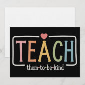 Teacher Life Teach Them to Be Kind Kindness  Einladung (Vorne/Hinten)