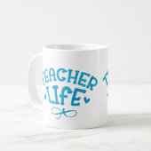 TEACHER LIFE typografisch Kaffeetasse (Vorderseite Links)