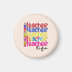 Teacher Life Wiederholte Muster - Stilvolle Erzieh Magnet