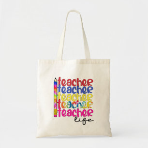 Teacher Life Wiederholte Muster - Stilvolle Erzieh Tragetasche