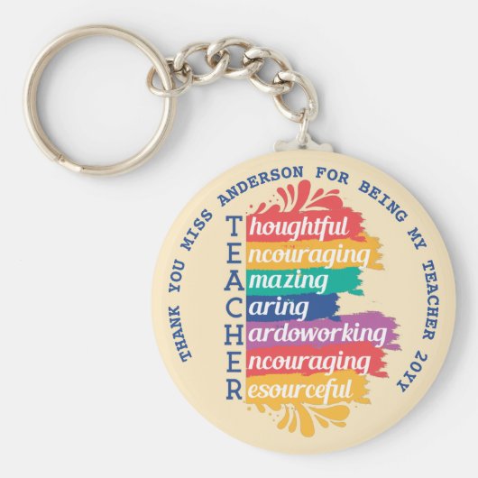 TEACHER LOVE INSPIRE Personalized Gift Under $4 Schlüsselanhänger (Vorne)