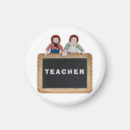 TEACHER Magnet Raggedy Ann Andy Puppenkalkboard.
