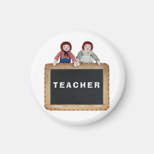 TEACHER Magnet Raggedy Ann Andy Puppenkalkboard. (Vorne)