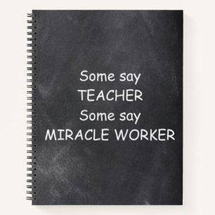 Teacher Miracle Worker Chalkboard Design Geschenk  Notizblock