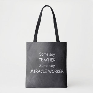Teacher Miracle Worker Chalkboard Design Geschenk Tasche