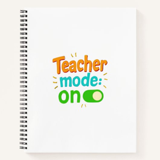 Teacher Mode On Notebook – Funny Spiral Journal fo Notizblock (Vorderseite)