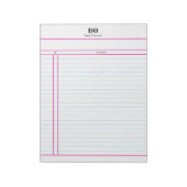 Teacher Monogram Daily To Do List Notepad Notizblock (Rotiert)