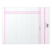 Teacher Monogram Daily To Do List Notepad Notizblock (Vorderseite)