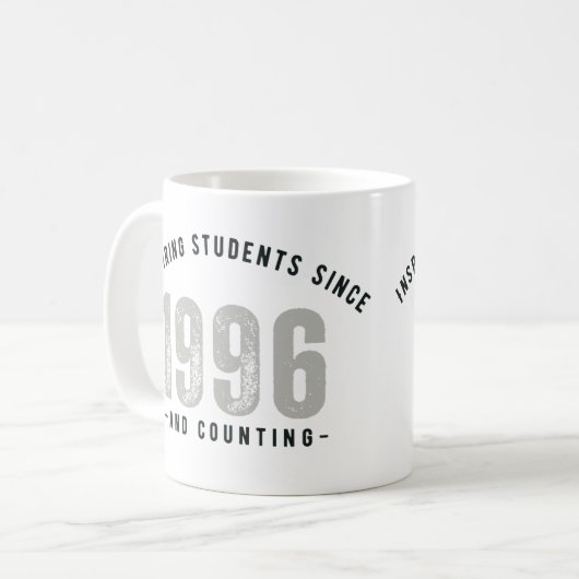 Teacher Mug – Inspiring Students Since 1996 Kaffeetasse (Vorderseite Links)