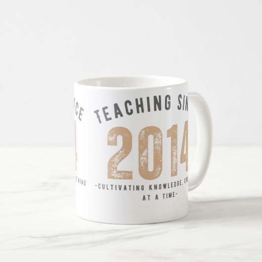 Teacher Mug | Teaching Since 2014 Kaffeetasse (VorderseiteRechts)