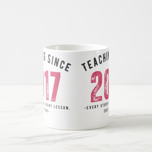 Teacher Mug | Teaching Since 2017 Kaffeetasse (Mittel)
