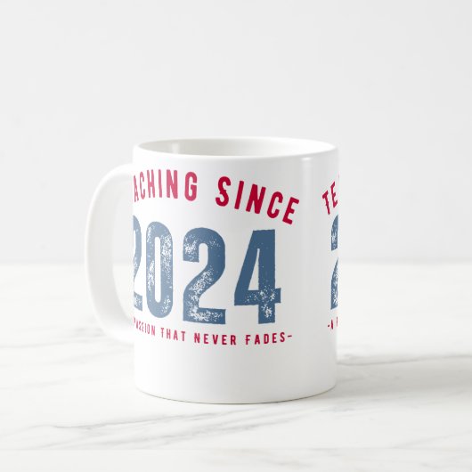 Teacher Mug | Teaching Since 2024 Kaffeetasse (Vorderseite Links)