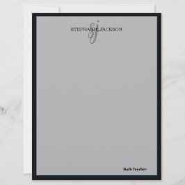 Teacher name elegant quote modern white frame briefbogen