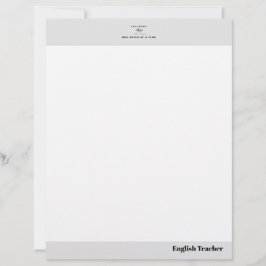 Teacher name elegant quote modern white frame briefbogen