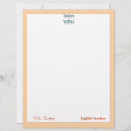 Teacher name elegant quote modern white frame briefbogen