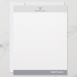 Teacher name elegant quote modern white frame briefbogen