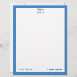 Teacher name elegant quote modern white frame briefbogen
