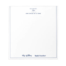 Teacher name elegant quote modern white frame notizblock