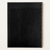 Teacher Name Gold Zitat Black Leather Elegant Planer (Rückseite)