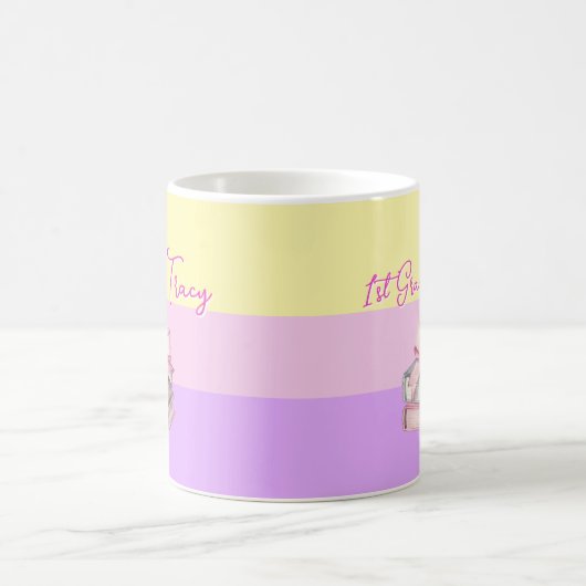 Teacher Name & Grade Pastel Colorful Kaffeetasse (Mittel)
