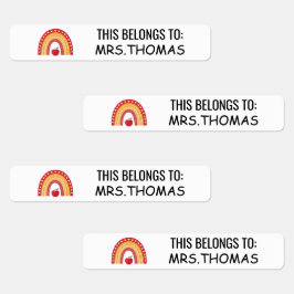 Teacher Name Labels – Personalized Rainbow Design Etiketten