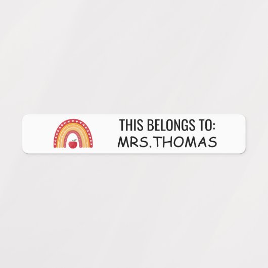 Teacher Name Labels – Personalized Rainbow Design Etiketten (Design 1)