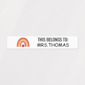 Teacher Name Labels – Personalized Rainbow Design Etiketten (Design 2)