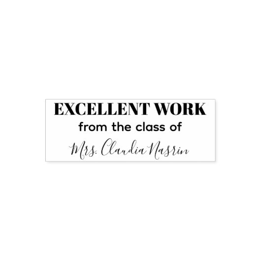 Teacher name personalized excellent work grading permastempel (Design)