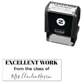 Teacher name personalized excellent work grading permastempel (Beispiel)