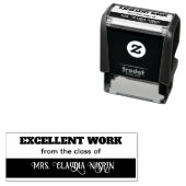 Teacher name personalized excellent work grading s permastempel (Beispiel)