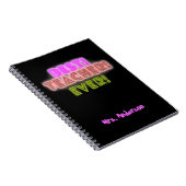 Teacher Notebook with Neon Writing / Neon Script Notizblock (Rechte Seite)