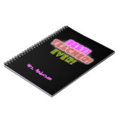 Teacher Notebook with Neon Writing / Neon Script Notizblock (Linke Seite)