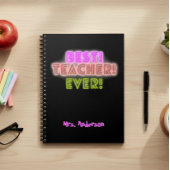 Teacher Notebook with Neon Writing / Neon Script Notizblock