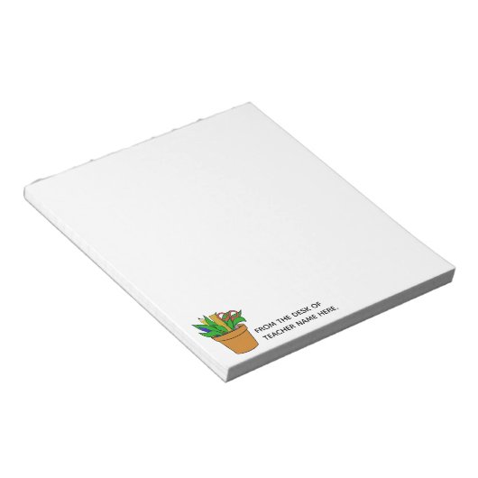 Teacher Notepad with Name Personalization Notizblock (angewinkelt)