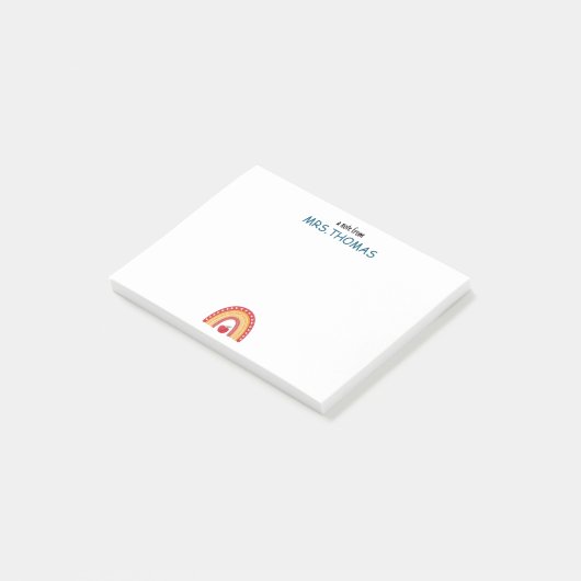 Teacher Notes – Personalized Rainbow Desig Post-it Klebezettel (angewinkelt)