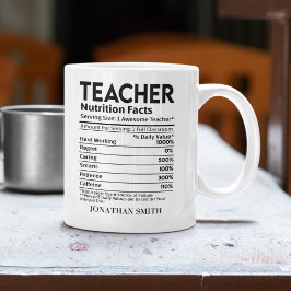 Teacher Nutrition Facts, Fun Teacher Kaffeetasse