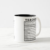 Teacher Nutrition Fakten Statistik Funny Zweifarbige Tasse (VorderseiteRechts)
