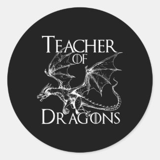Teacher Of Dragons Funny Quotes Bookish Book Lover Runder Aufkleber