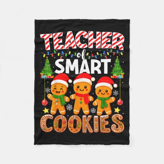 Teacher Of Smart Cookies Funny Gingerbread Teacher Fleecedecke (Vorderseite)