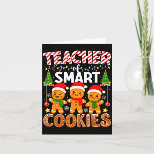 Teacher Of Smart Cookies Funny Gingerbread Teacher Karte (Vorderseite)
