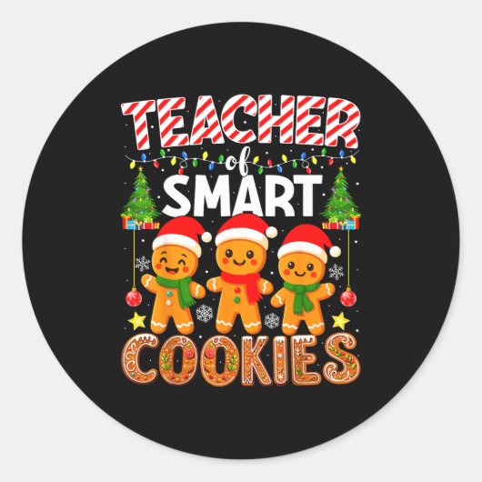 Teacher Of Smart Cookies Funny Gingerbread Teacher Runder Aufkleber (Vorderseite)