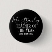 Teacher of the Year Personalized Modern Text Gift Button (Vorderseite)